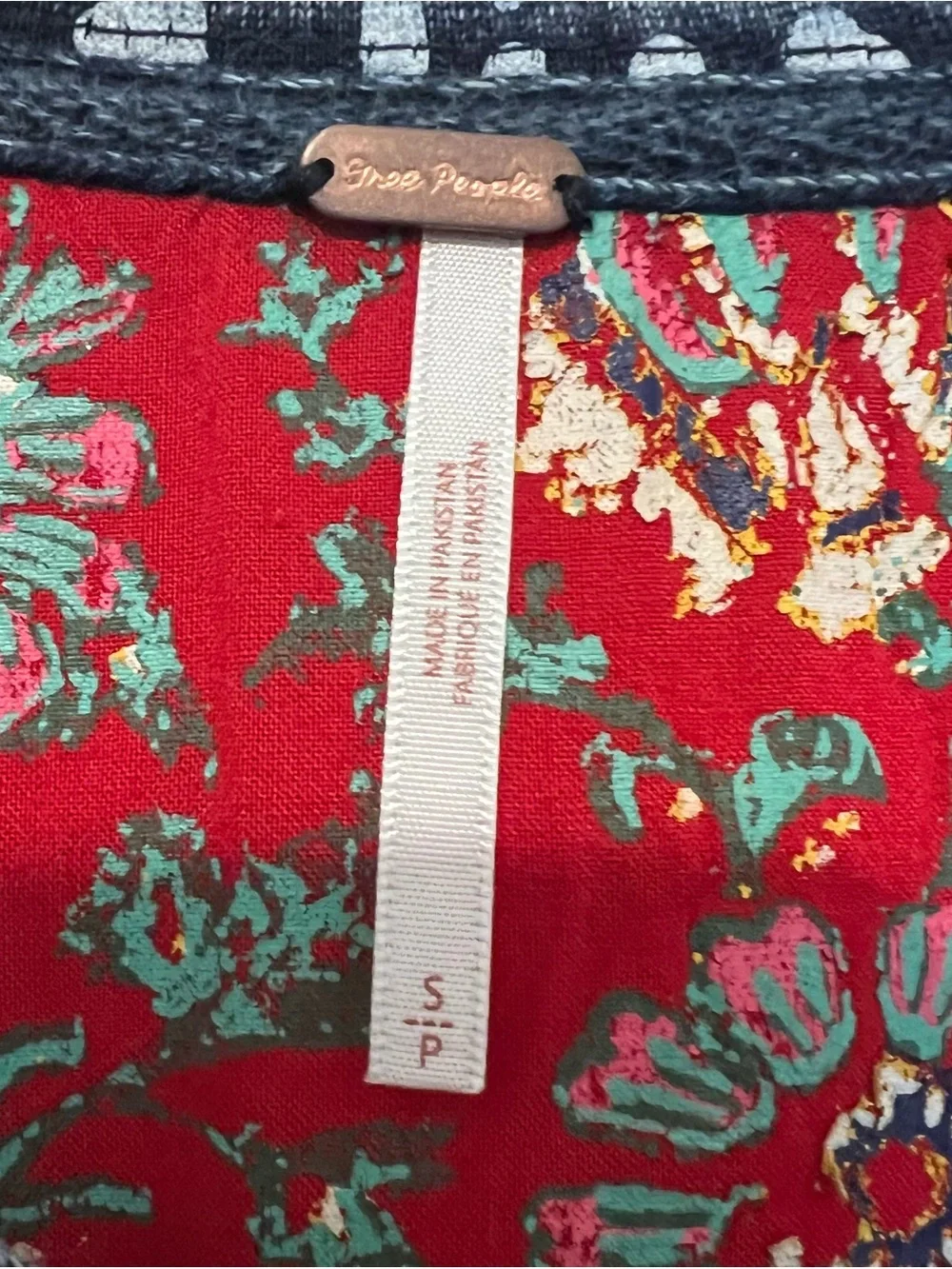 Free People Indigo Heavyweight Poncho Size Small